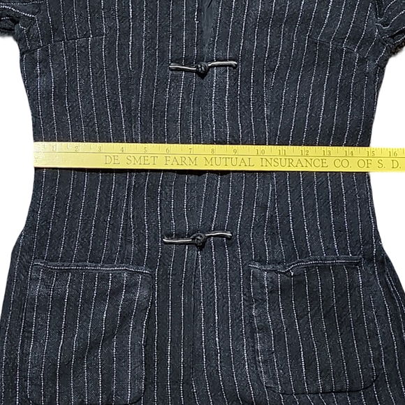 SHANGHAI TANG Mandarin Pure Silk Striped Woven Jacket Frog Button Down Jacket 10 - Picture 12 of 16